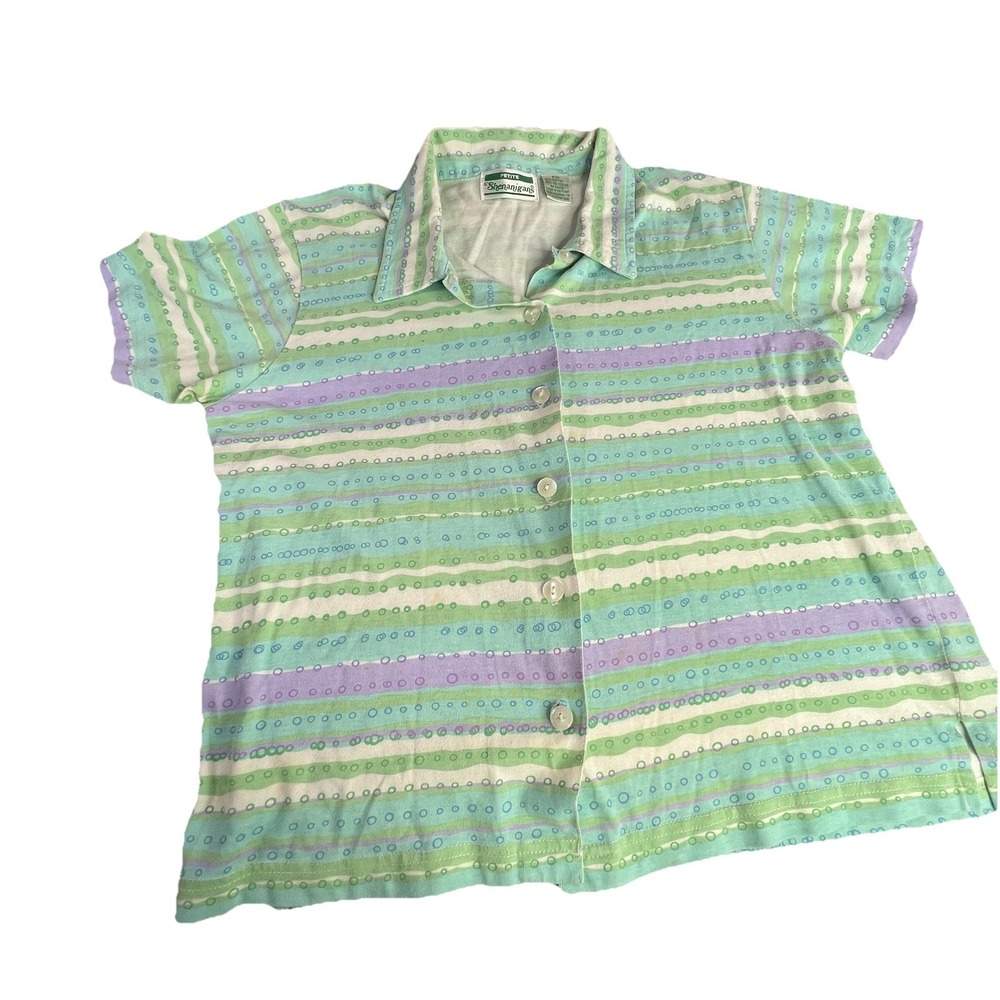 Vintage Shenanigans Button Up Casual Top Size Petite medium